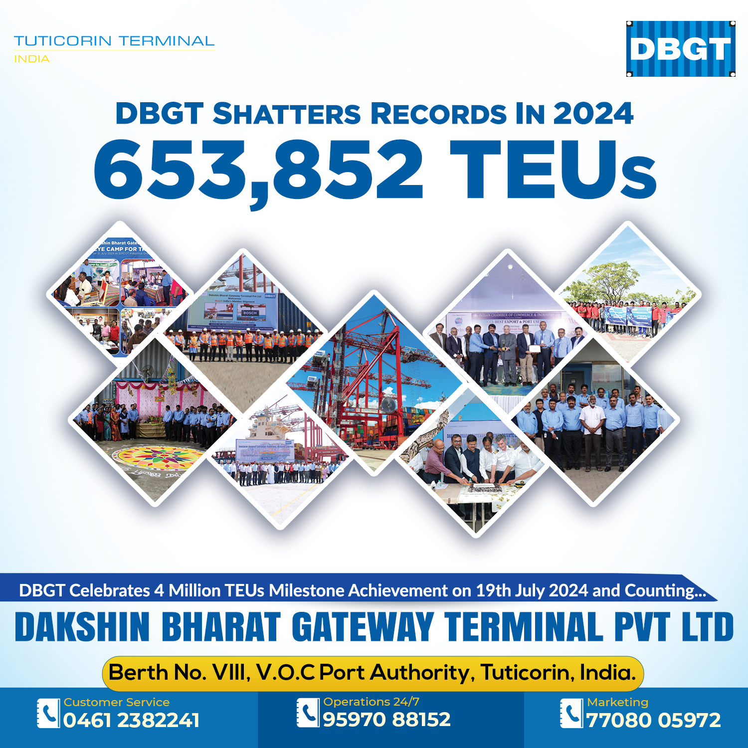 DBGT Sets Benchmark: Handled 653,852 TEUs in 2024 at VOC Port
